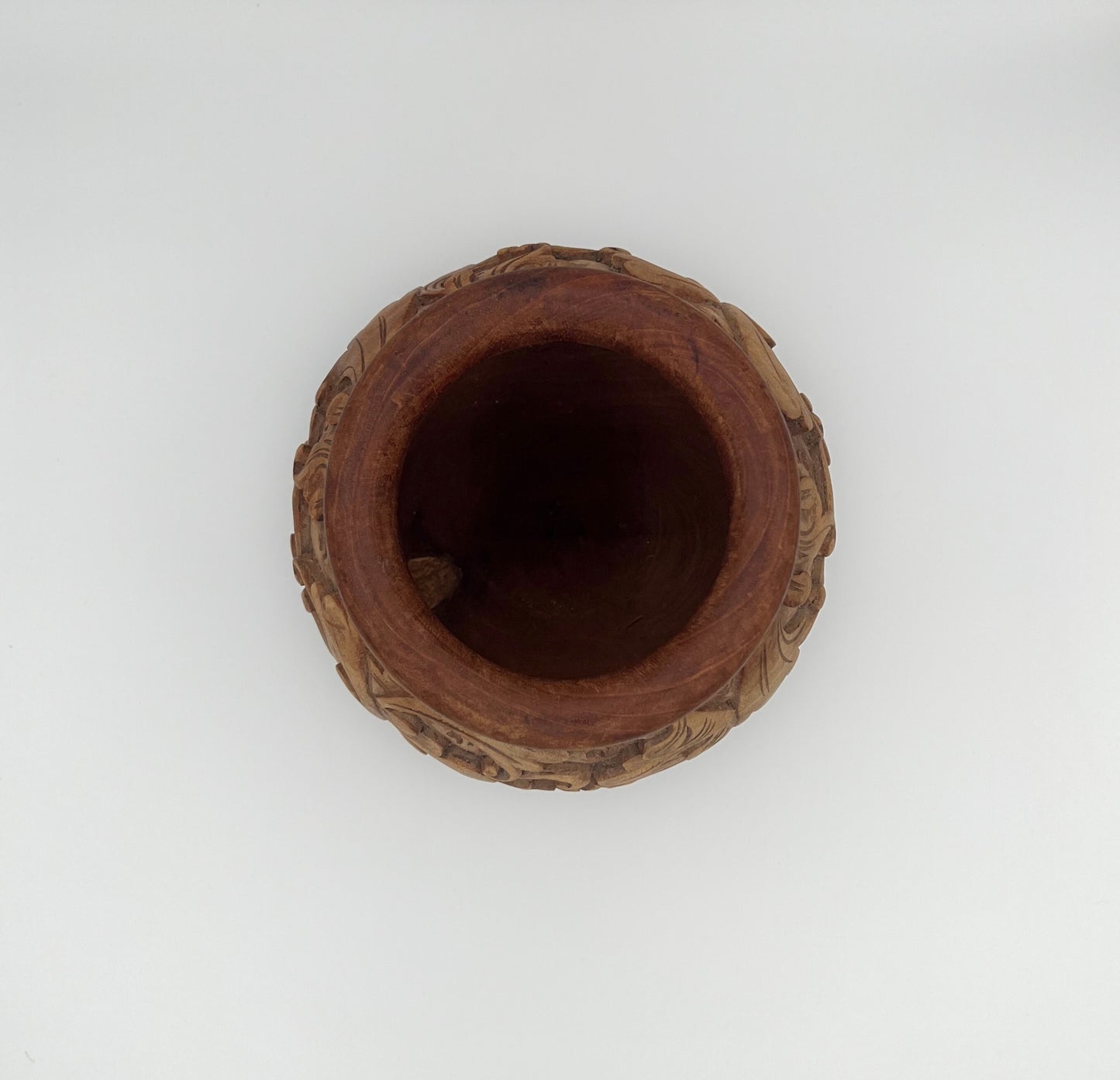 Wooden Hand-Carved Balinese Vase
