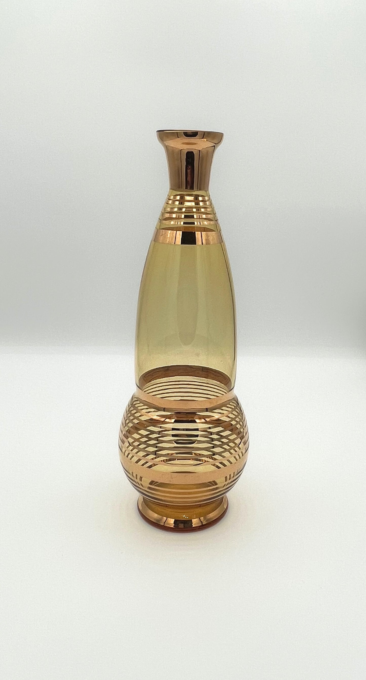 Vintage Handblown Amber Glass Decanter