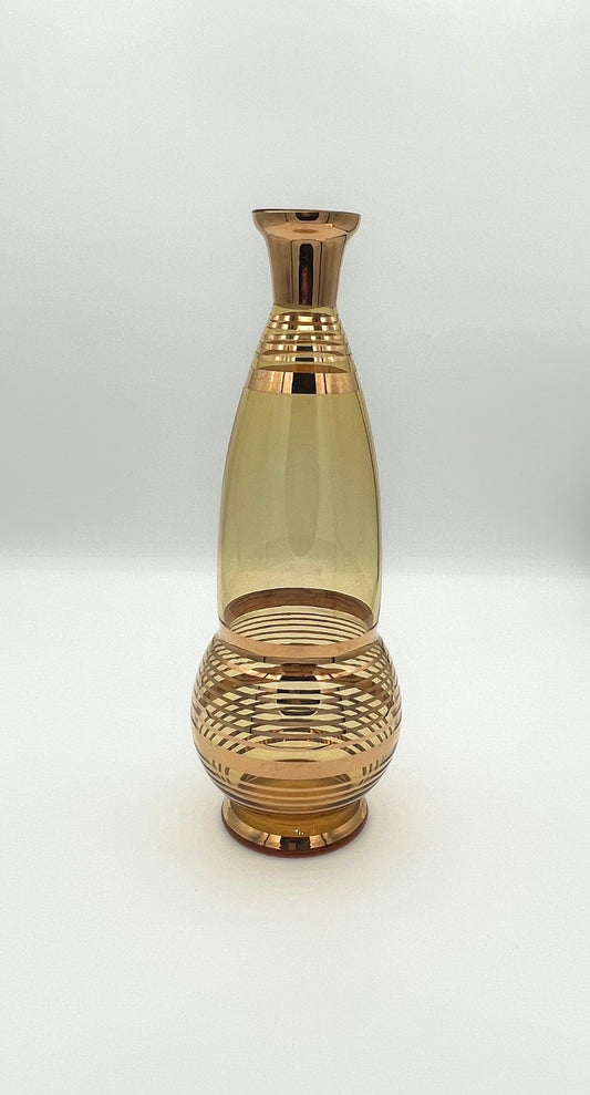 Vintage Handblown Amber Glass Decanter