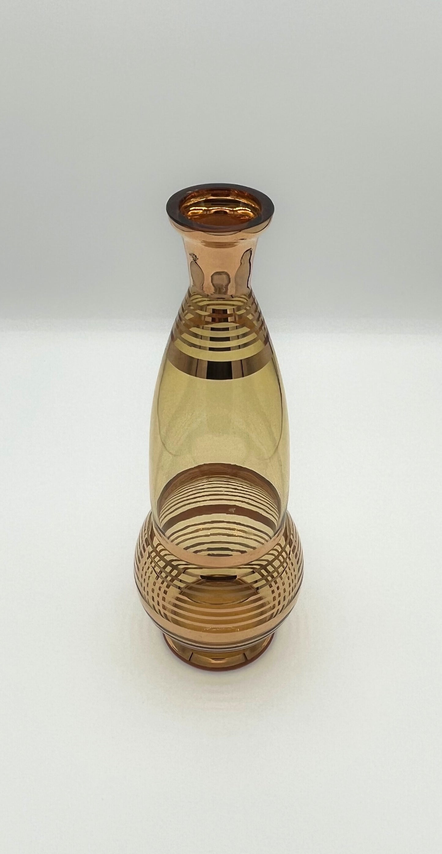 Vintage Handblown Amber Glass Decanter