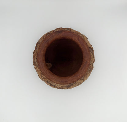 Wooden Hand-Carved Balinese Vase
